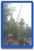 Flagpole raising at Topridge